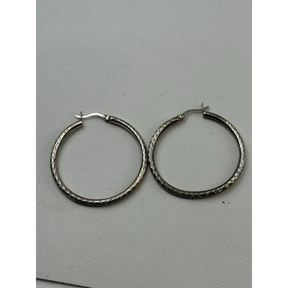 AV TH Sterling Silver Pierced Earrings 1.5